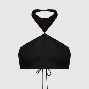 Black top with linen Philosophy di Lorenzo Serafini
