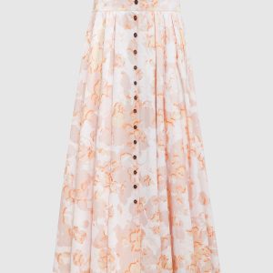 Beige skirt in a floral print Philosophy di Lorenzo Serafini