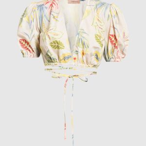 Beige blouse in floral print Twinset