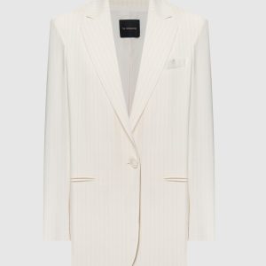 Yellow straight-cut jacket with striped wool The Andamane