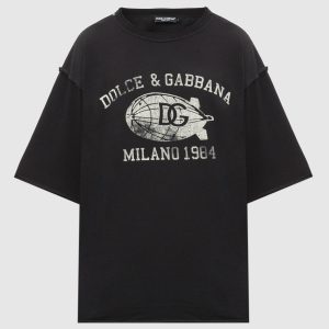 Black t-shirt with logo print Dolce&Gabbana