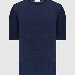Blue linen and cashmere T-shirt Cashmere&Whiskey
