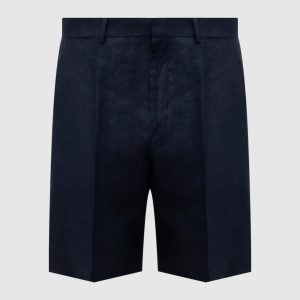 Blue linen shorts Agnona