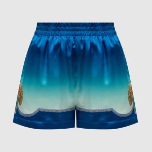 Blue silk shorts Coquillage Colore Casablanca