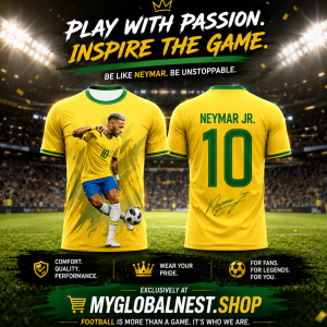New Hot Neymar Soccer Jersey 3D Printed Breathable Summer Trendy Sports Shirt For Fans Outdoor Football Short-sleeved Kid Tshirt 0 sold