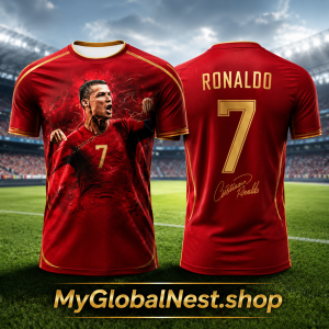 2026 New Ronaldo Fan Special Souvenir Edition Football Tee 2026 Summer Quick Dry Breathable Daily Outdoor Shirt For Adults