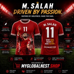 2026 Hot Sale M.SALAH Football Fan Jersey for Kids - Stylish 3D Print Quick-Dry Comfortable Sports T-Shirt for Football Training
