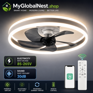 Jelena Modern Smart LED Ceiling Fan Lamp with Remote Control Bedroom Living Room Ceiling Fan Light Fixtures Home Decoration