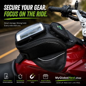 Universal Motorcycle Tank Bag Magnetic Waterproof Motorbike Fuel Tank Bag with Touch Screen Phone GPS Case Detachable Shoulder B
