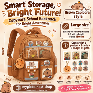 Capybara Children School Bags For Boys Girls Kids Alleviate Burden Protecting Spine Widen Straps School Backpack School Book Bag