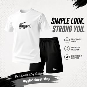 New Summer Sportswear Men's Suit Fashion Two-Piece Sports Fitness Running Casual Quick Drying Short Sleeved Shorts Set Men