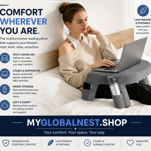 Multifunctional Laptop Lap Desk Bedroom Study Writing Table Lazy Sofa Reading Tray Cushioned Support Pillow Stand for Working