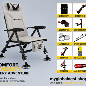 Foldable Reclining Fishing Chair, All-Terrain Multi-Function Chair with Thickened Steel, Oxford Fabric Heavy Duty for Outdoor